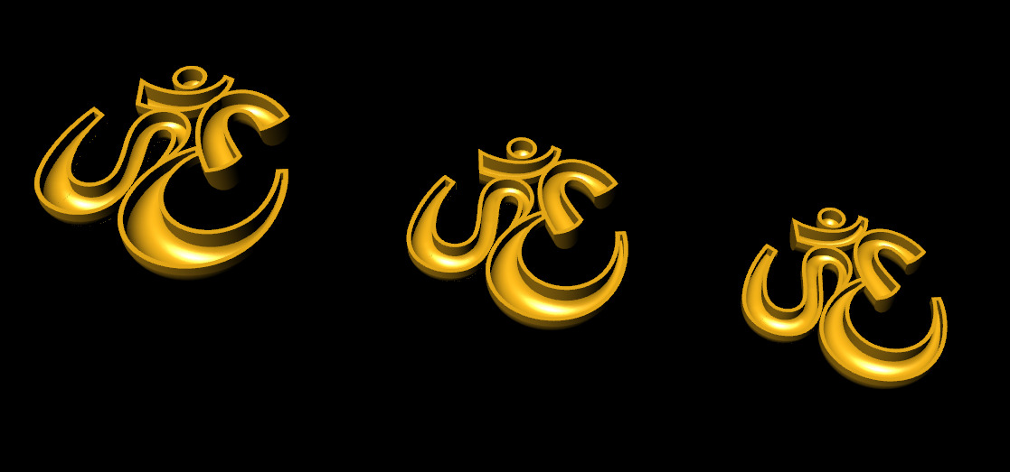 simple om locket  3D print model_5