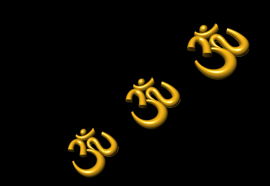 simple om locket  3D print model_4