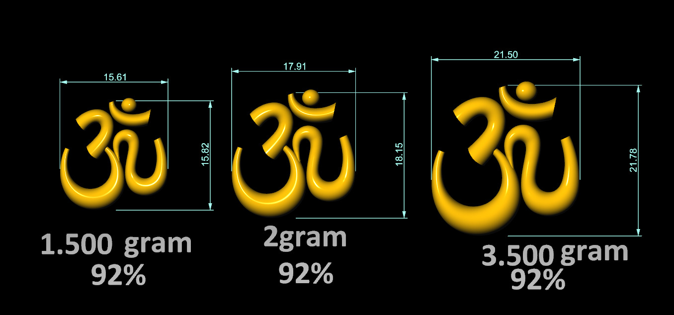 simple om locket  3D print model_2