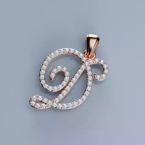 Pendant Alphabet D 3D print model