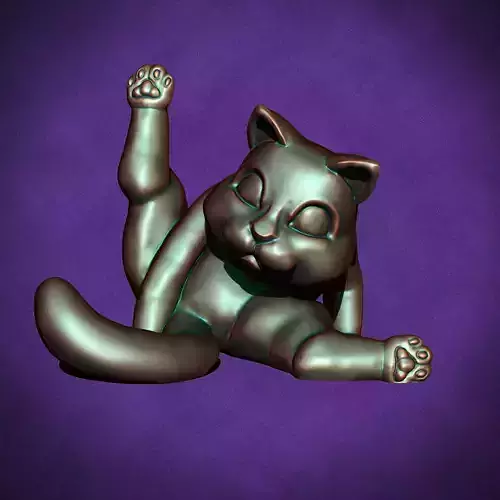 Cat Licking Butt 3D print model