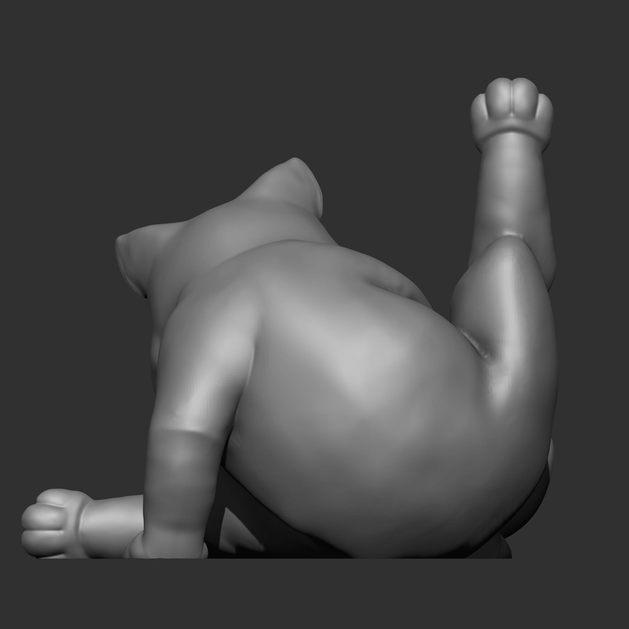 Cat Licking Butt 3D print model_5