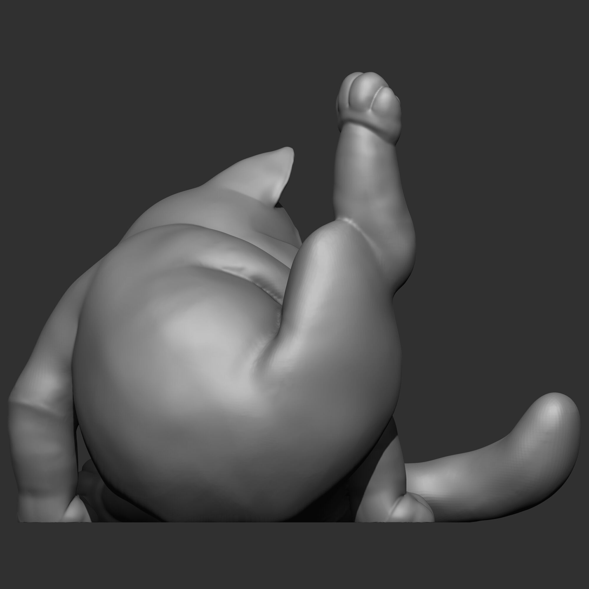 Cat Licking Butt 3D print model_6