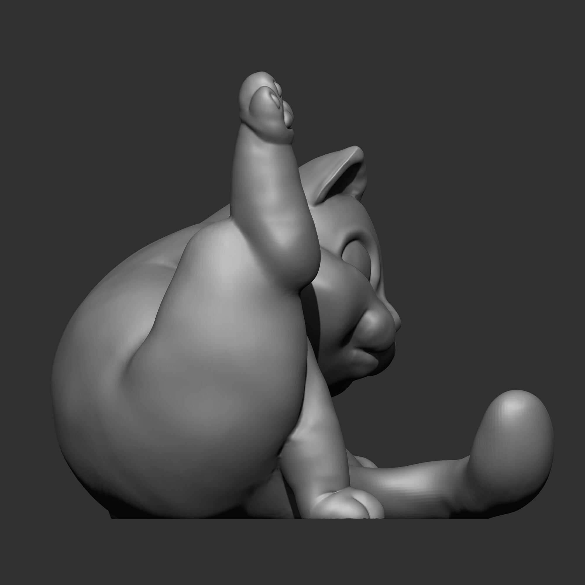 Cat Licking Butt 3D print model_7