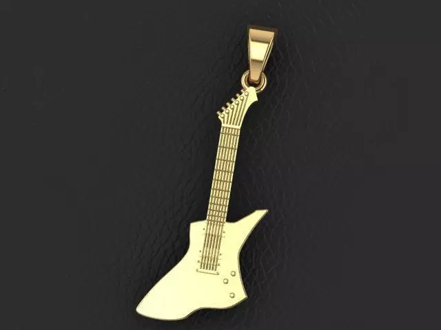 Electric guitar pendant necklace 3D print model