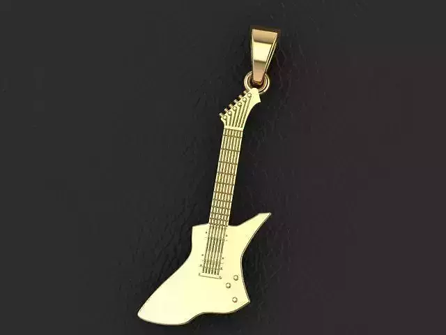 Electric guitar pendant necklace 3D print model