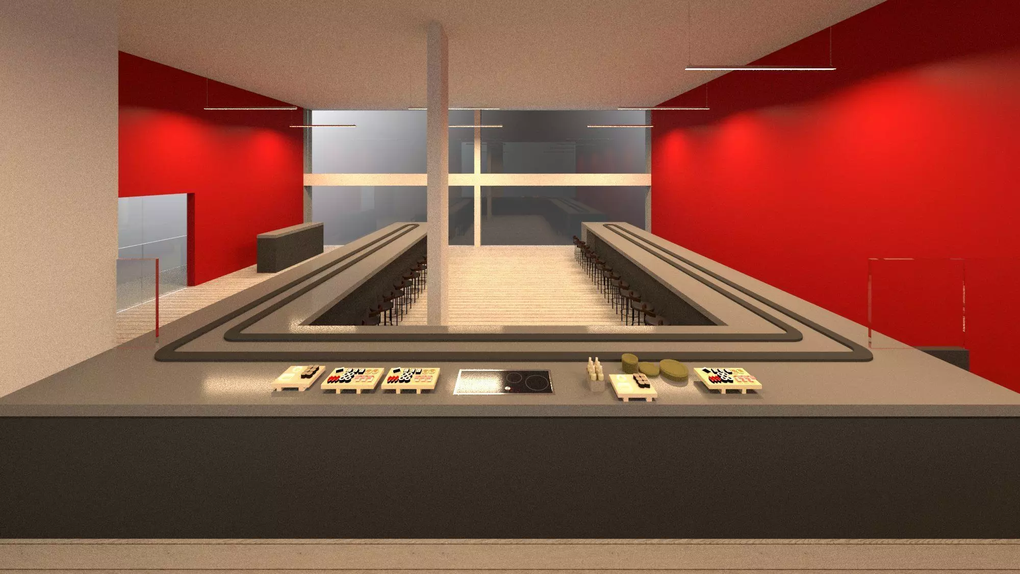 Kaiten Sushi Bar 3D model_0