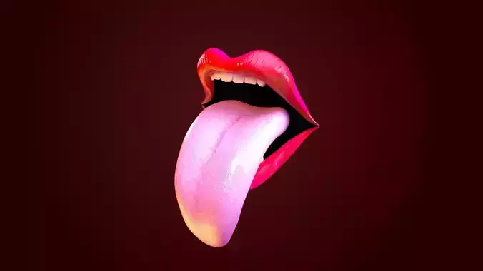 Open Mouth with Tongue Out 3D model