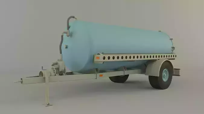 water transport trailer 3D model