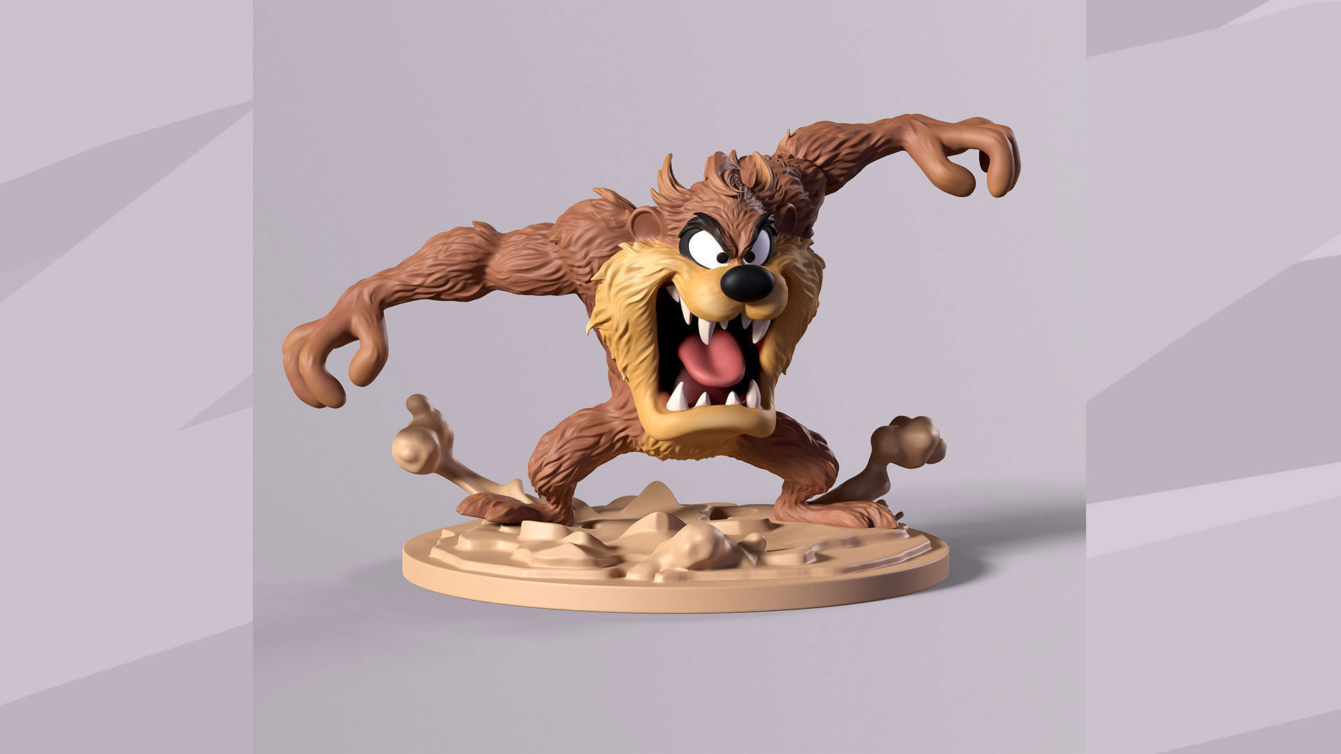 Cartoon Tasmanian Devil Looney tunes Taz Figurine STL Resin FDM 3D print model_5