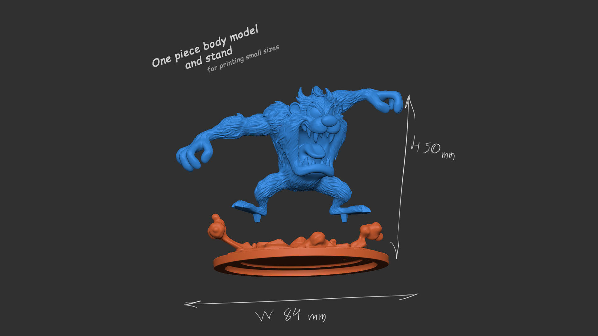 Cartoon Tasmanian Devil Looney tunes Taz Figurine STL Resin FDM 3D print model_10