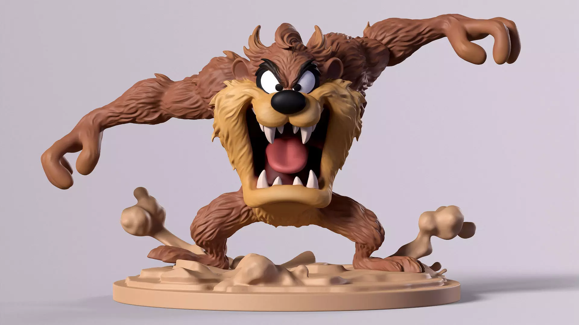 Cartoon Tasmanian Devil Looney tunes Taz Figurine STL Resin FDM 3D print model_0