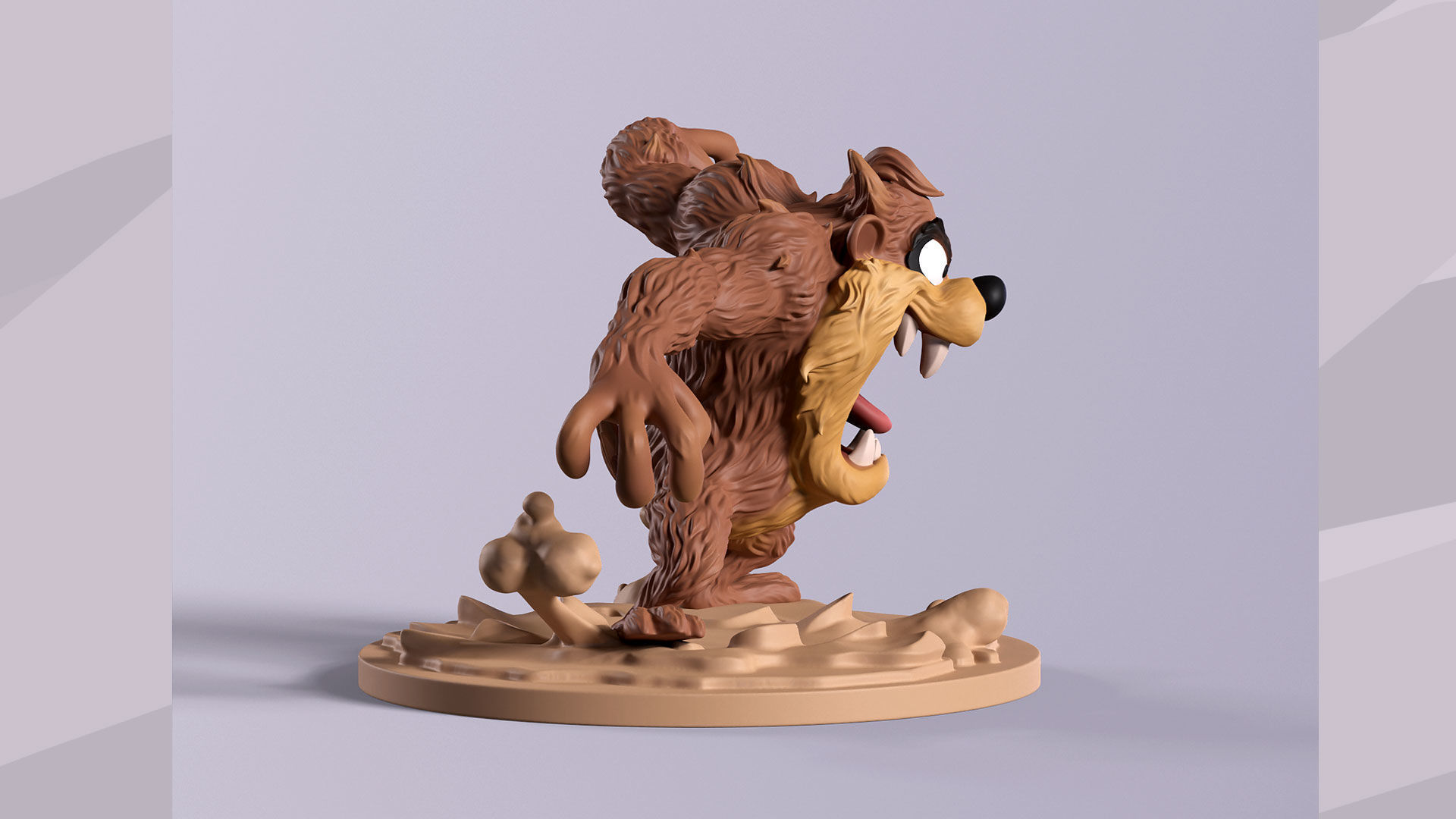 Cartoon Tasmanian Devil Looney tunes Taz Figurine STL Resin FDM 3D print model_6