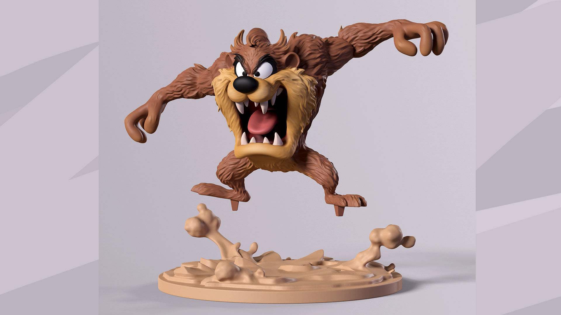 Cartoon Tasmanian Devil Looney tunes Taz Figurine STL Resin FDM 3D print model_8