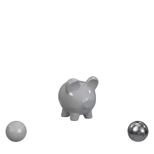Grey Piggy Bank 3D model