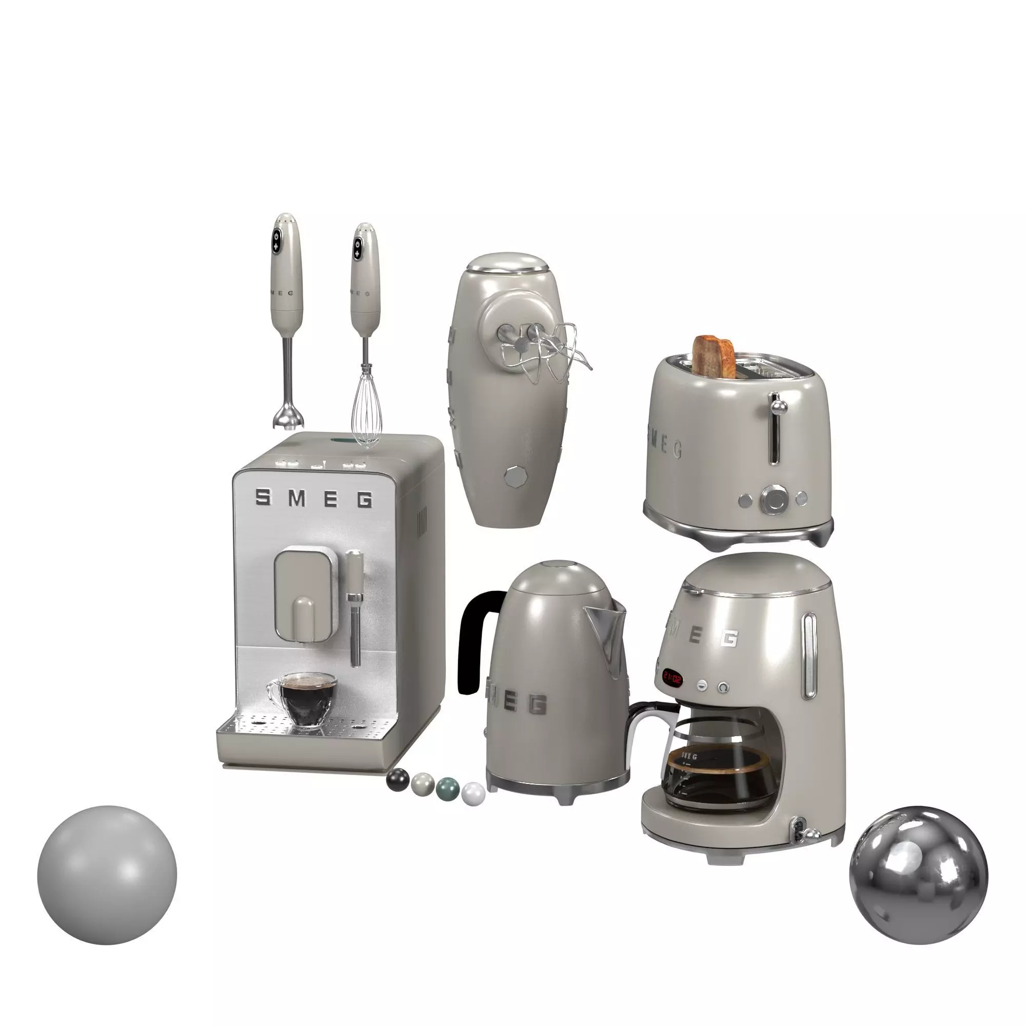 Set of Kitchen appliances 3D model_0