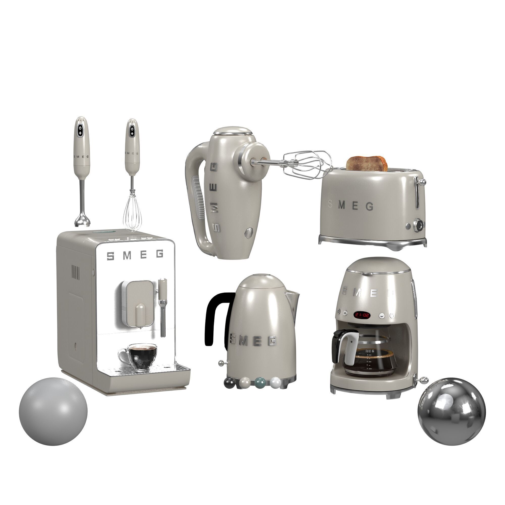 Set of Kitchen appliances 3D model_2