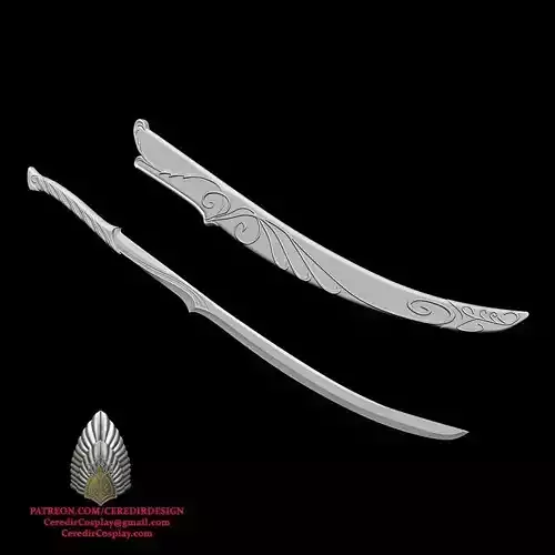 Elvish Haldir Sword lord of the rings 3D DIGITAL DOWNLOAD