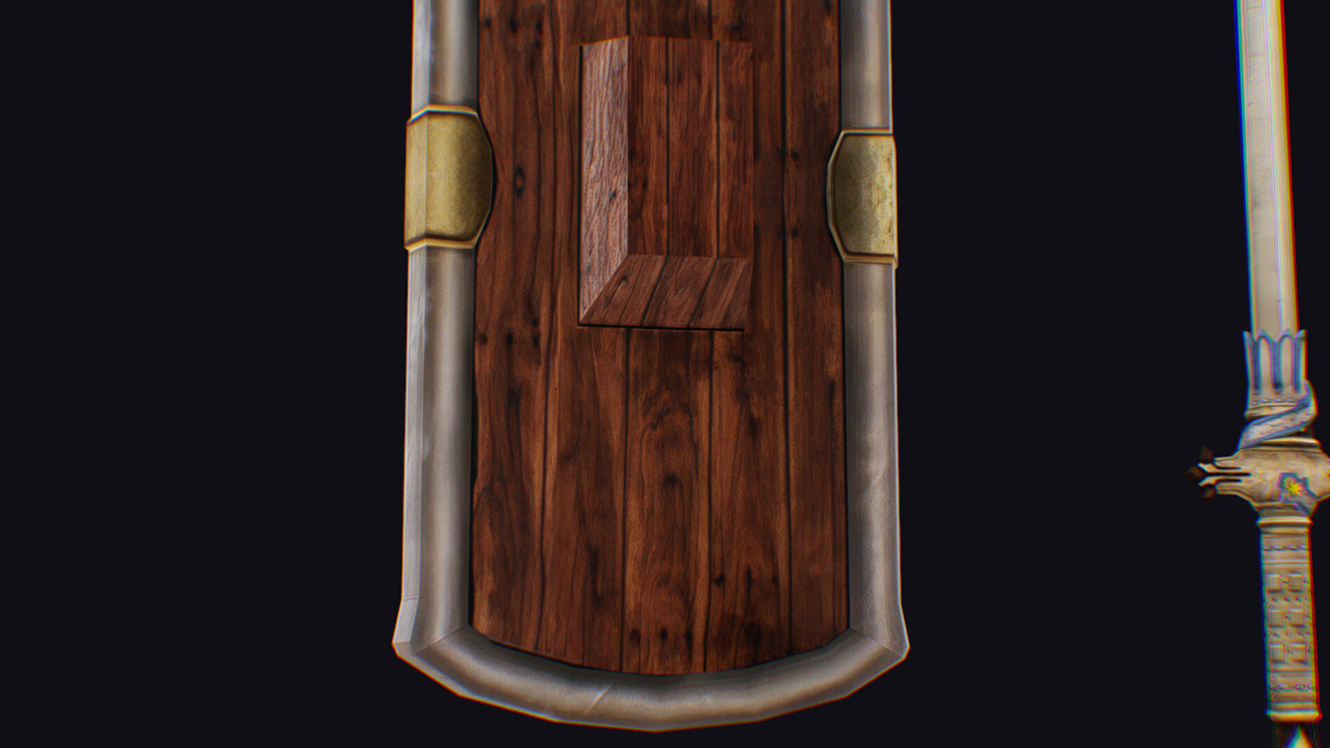 Sword Light Shield Armor Dagger Wooden Edged Cutting Rapier Low-poly 3D model_13