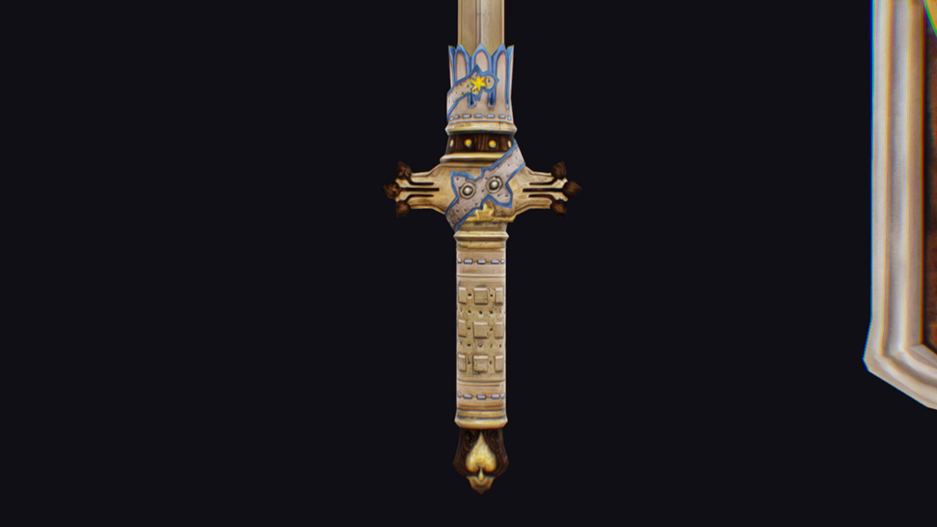 Sword Light Shield Armor Dagger Wooden Edged Cutting Rapier Low-poly 3D model_9