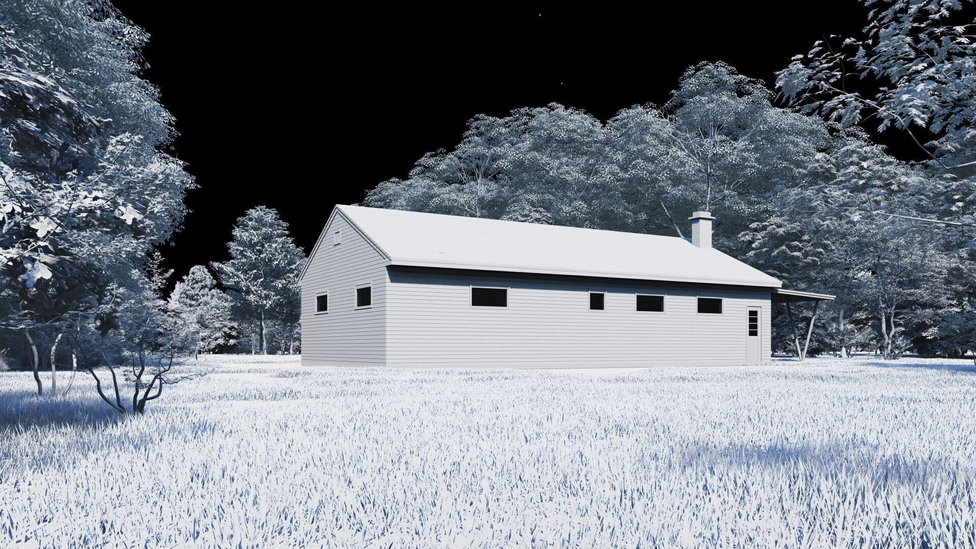 Forest villa-Casa Scene-Modern Villa 3D model_6