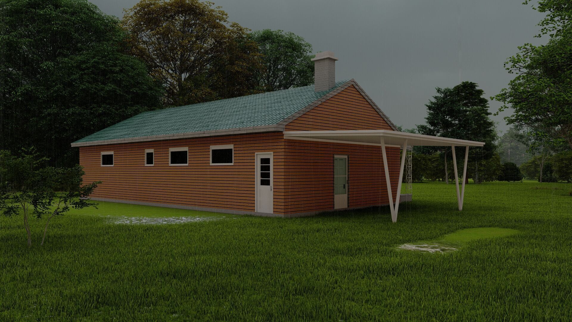 Forest villa-Casa Scene-Modern Villa 3D model_26