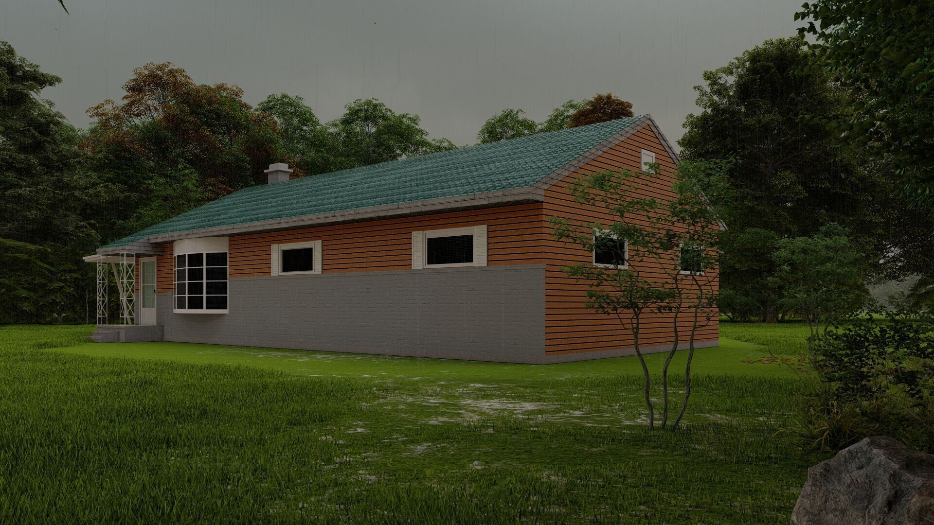 Forest villa-Casa Scene-Modern Villa 3D model_21