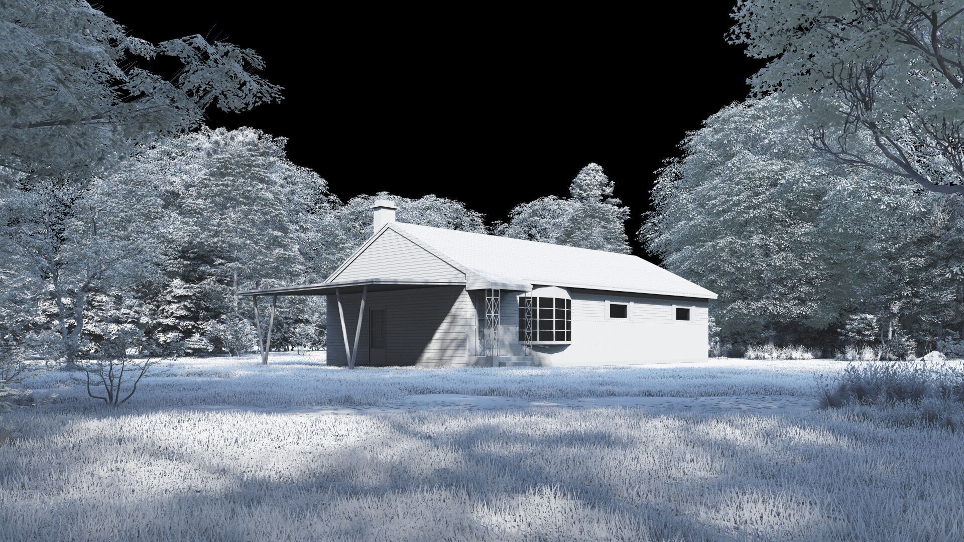 Forest villa-Casa Scene-Modern Villa 3D model_9