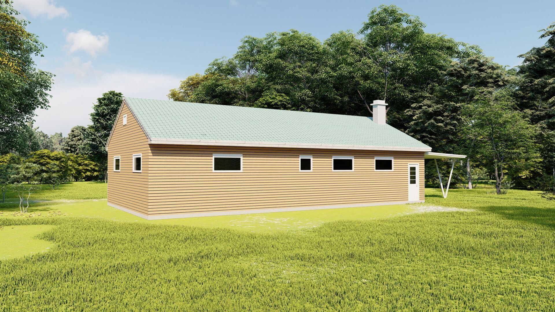 Forest villa-Casa Scene-Modern Villa 3D model_15