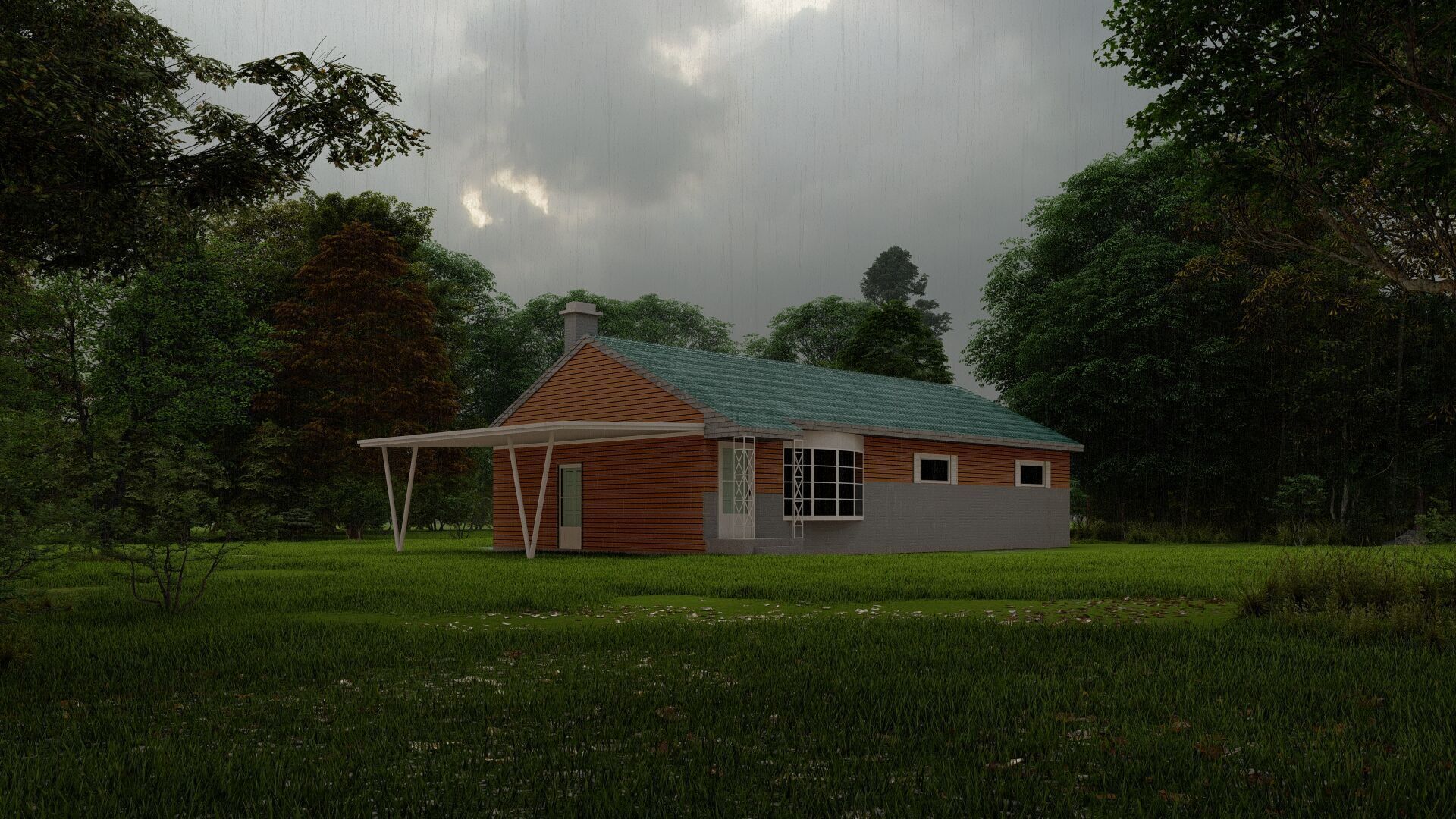 Forest villa-Casa Scene-Modern Villa 3D model_23