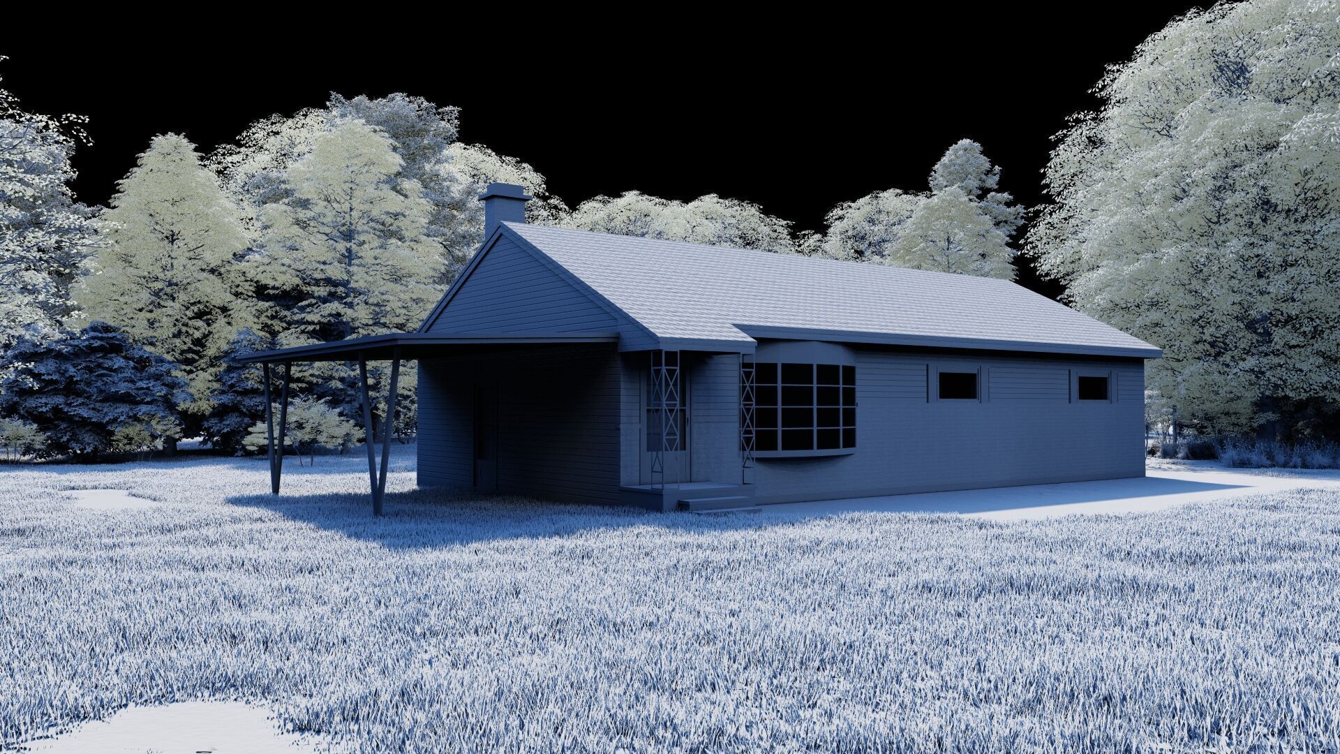 Forest villa-Casa Scene-Modern Villa 3D model_19