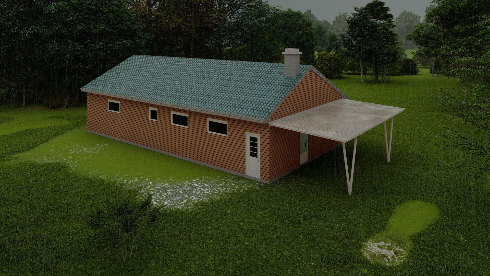 Forest villa-Casa Scene-Modern Villa 3D model_28