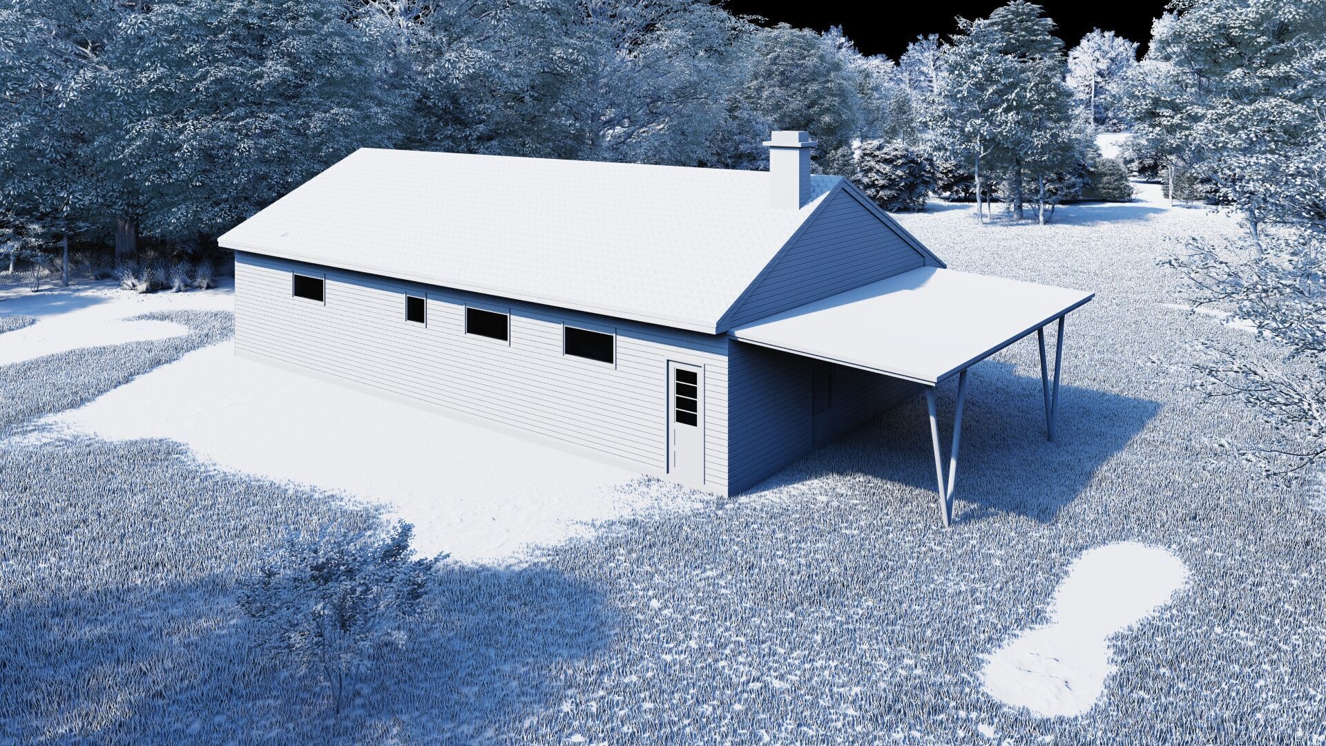 Forest villa-Casa Scene-Modern Villa 3D model_18