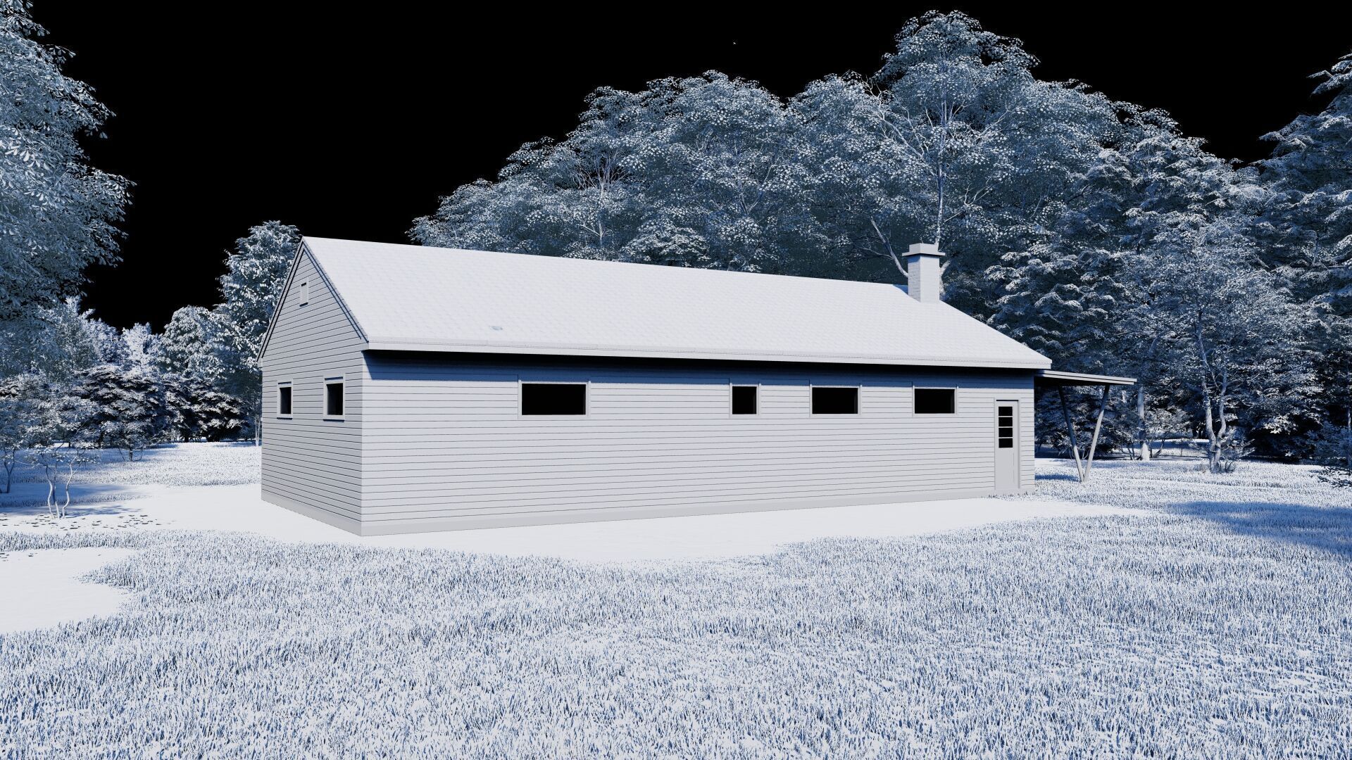 Forest villa-Casa Scene-Modern Villa 3D model_16