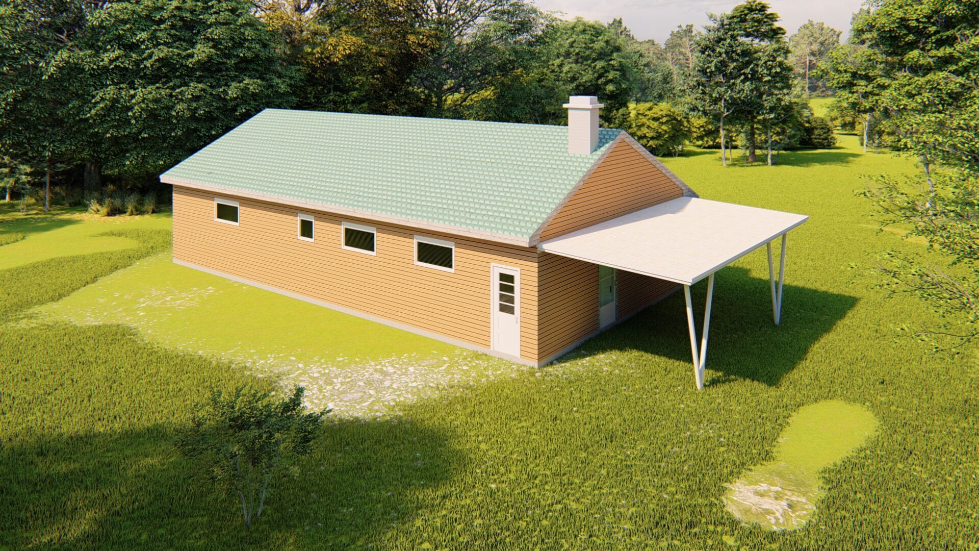 Forest villa-Casa Scene-Modern Villa 3D model_17