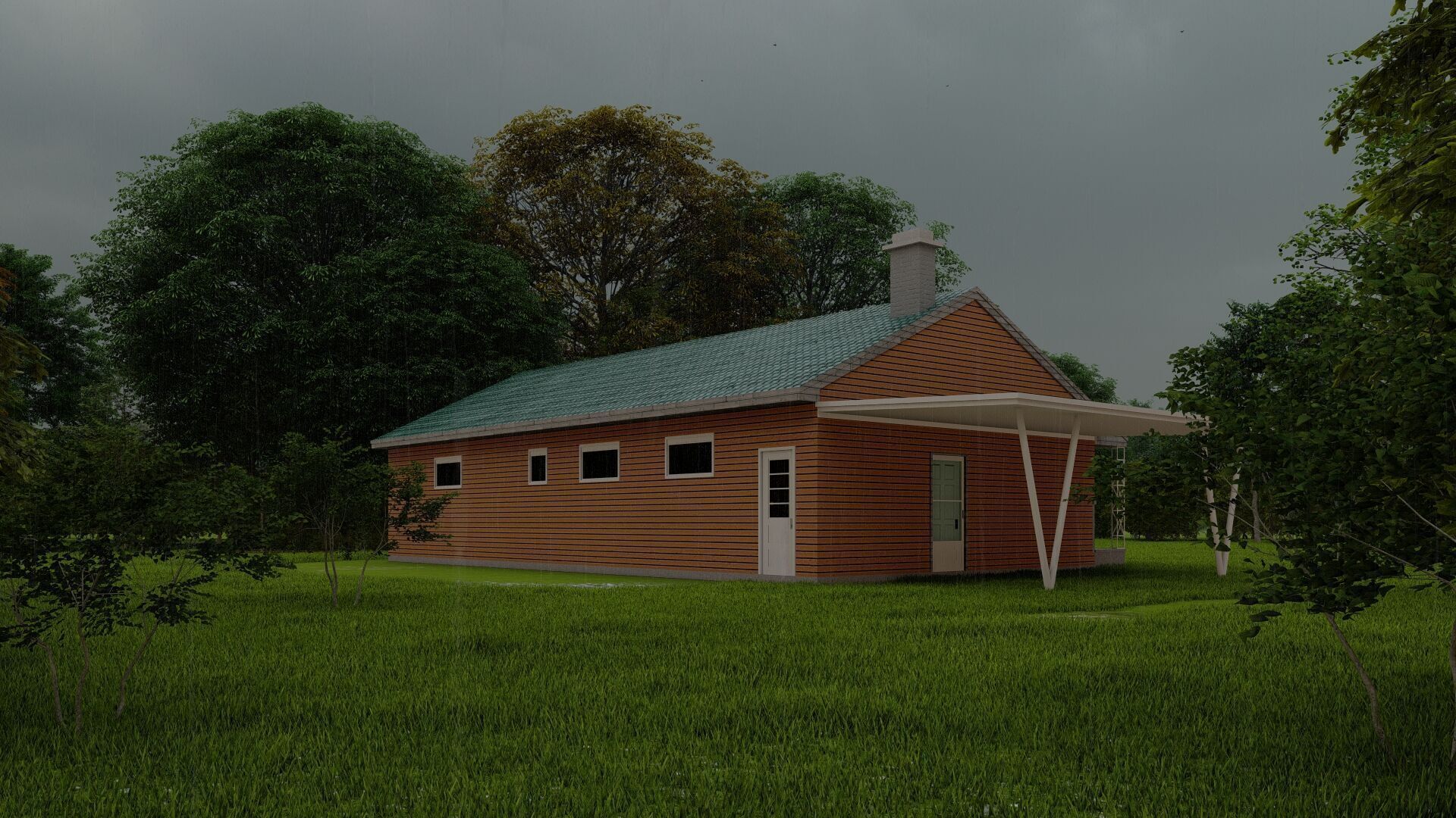 Forest villa-Casa Scene-Modern Villa 3D model_22