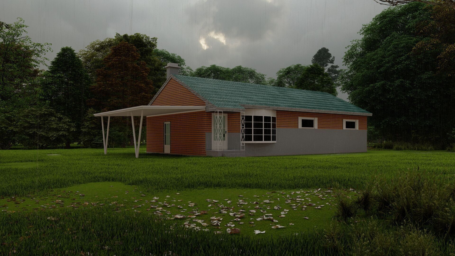 Forest villa-Casa Scene-Modern Villa 3D model_25