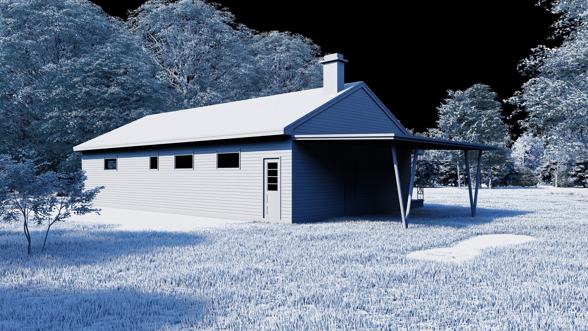 Forest villa-Casa Scene-Modern Villa 3D model_14