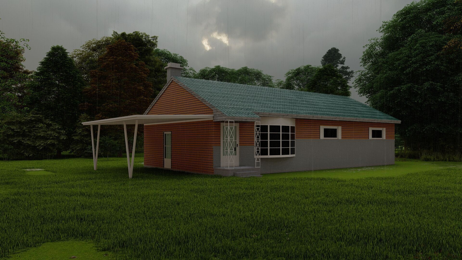 Forest villa-Casa Scene-Modern Villa 3D model_29