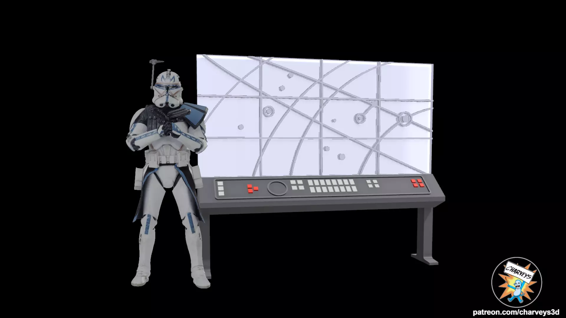 Star Wars Anaxes Tactical Screen for action figures 3D print model