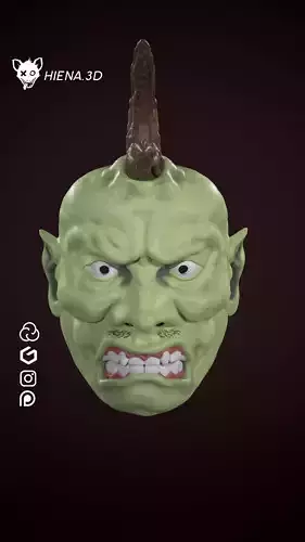 Otoko Ikkaku Sennin mask wizard horn 3D print model
