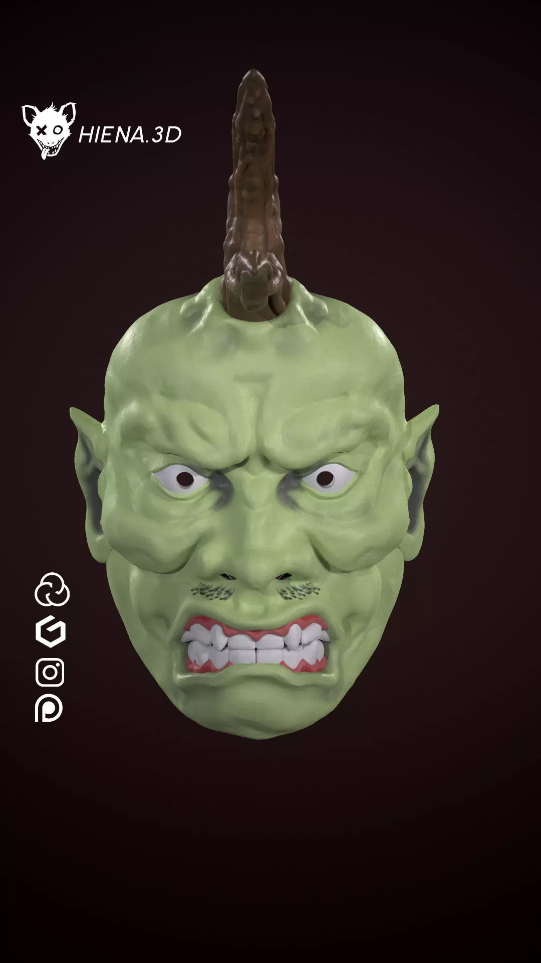 Otoko Ikkaku Sennin mask wizard horn 3D print model_0