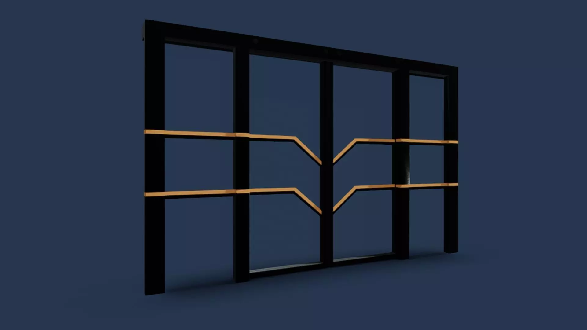 Automatic sliding door    Animated Low-poly 3D model_0