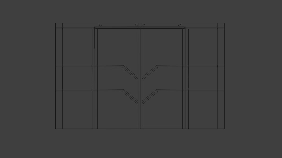 Automatic sliding door    Animated Low-poly 3D model_4