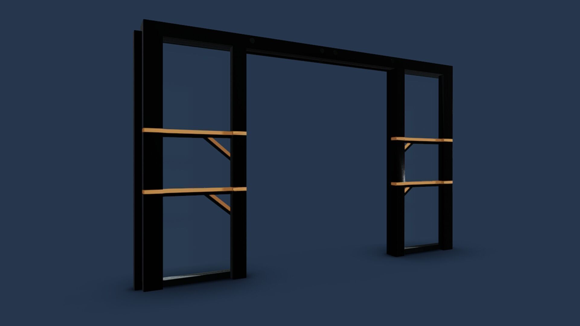 Automatic sliding door    Animated Low-poly 3D model_2