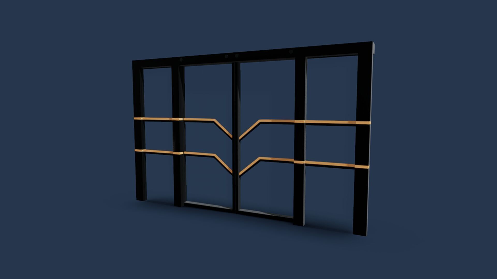 Automatic sliding door    Animated Low-poly 3D model_3