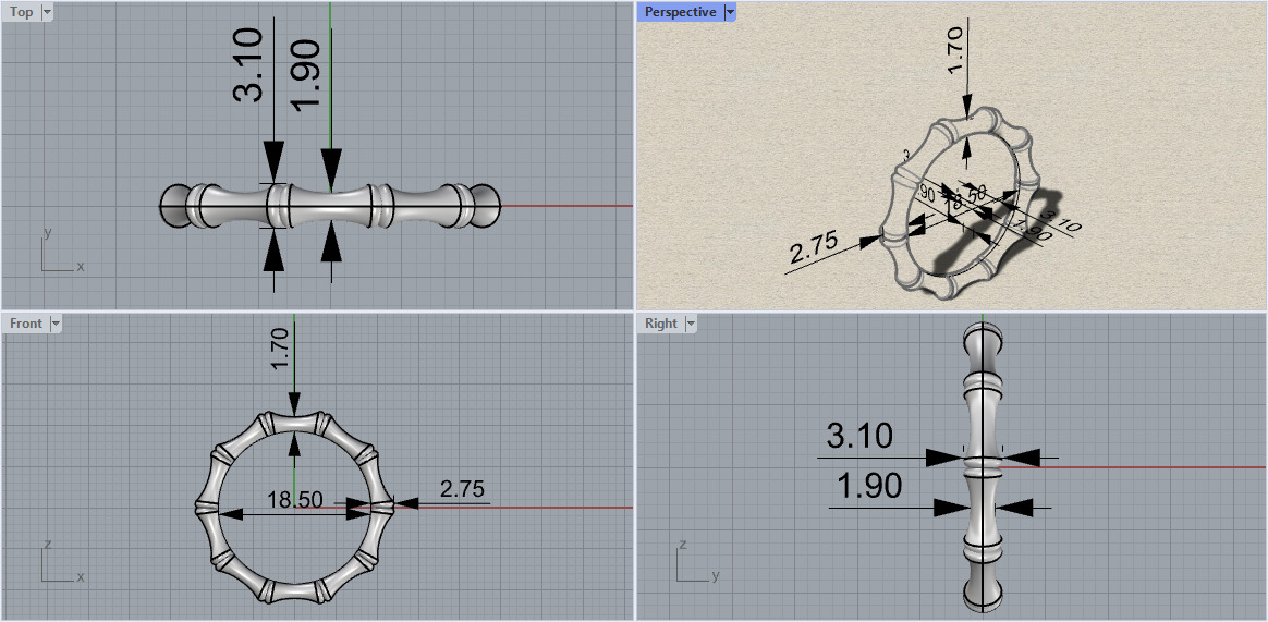 Bamboo ring Gucci  16-21 SIZES 3D print model_6