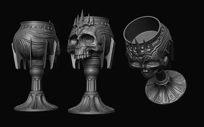  Gothic Skull Goblet Free 3D print model