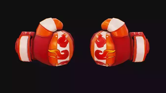 Boxing Gloves Red Glove Sport Equipment Symbol Toon Hand