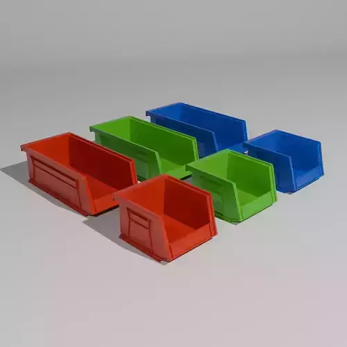 Plastic Stackable Bins Pack 3D model